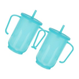 IWOWHERO Leakproof Straw Cup for Seniors Adult Sippy Cups Handles for Elderly Bedridden Patients