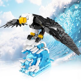 HIGH GODO Wild Eagle Building Blocks Set, 1018 Pieces Mini Animals Decoration Model, Creative Toy Gift for Adults, Teenagers, Boys and Girls