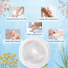 OUKEYA Crema de urea 40 por ciento, crema para pies y manos para agrietada seca, loción de urea para pies de máxima fuerza (12.35 onzas x 4 paquetes)