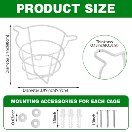 Shimeyao 8 Pcs White Fire Sprinkler Head Guard Cage Covers Protectors Sprinkler Bracket for Both 1/2" and 3/4" Flush Mount Side Wall Pendent Semi Recessed Fire Heads for Ceiling Wall Mount