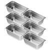 6 Pack 0.8mm Thick Stainless Steel Commercial Steam Table Pan