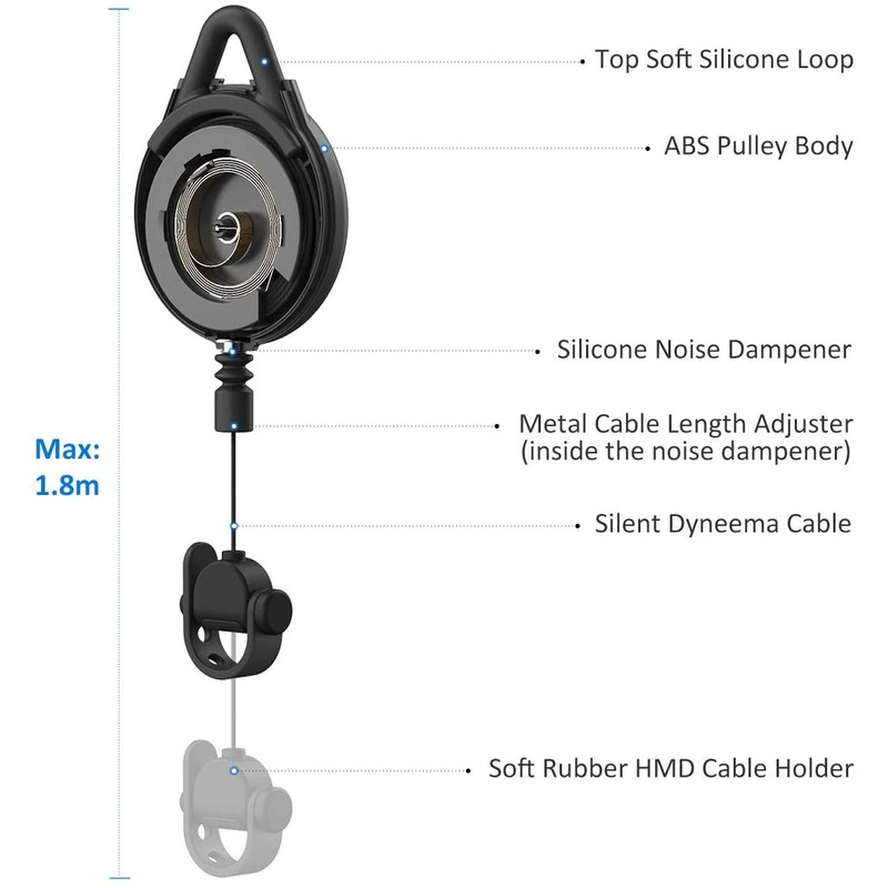 KIWI design VR Headset Cable Management Set Wire Reel Ceiling