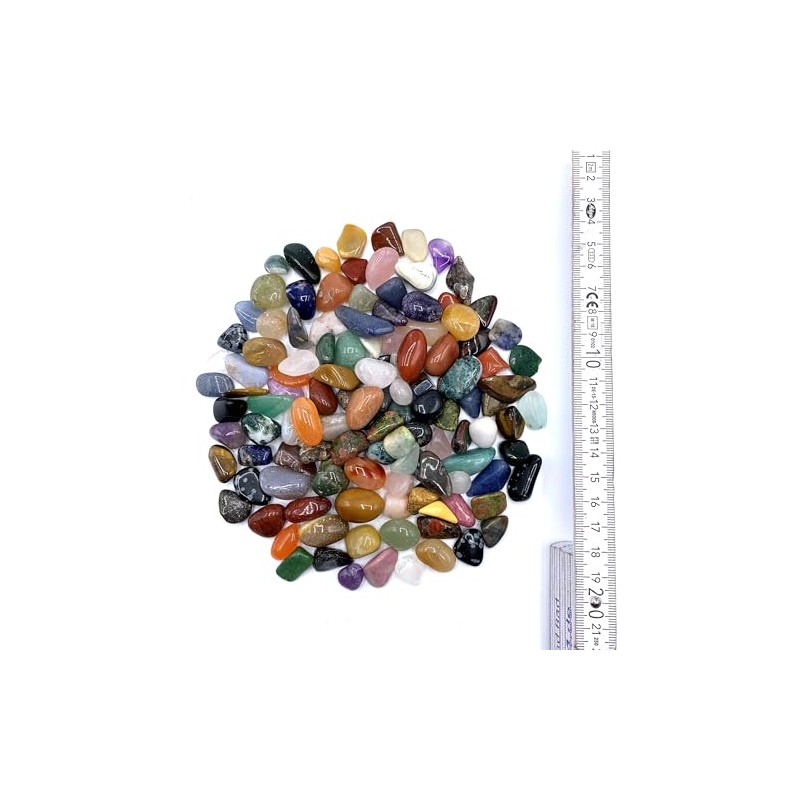 PURAJA Edelstein Set | Bunter Mix an natrlichen Trommelsteinen |
