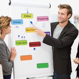 Colored Border Magnetic Dry Erase Labels, 108 Pcs 3.2 x 1.2, Reusable Strips for Classroom Home Office Garage Refrigerator, Writable Erasable Cards Name Tags Students Locker Shelf (Colorful-108pcs)