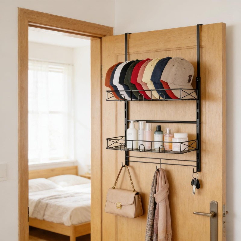 Over the Door Hat Organizer, 3 Tier Wall Mounted Hat