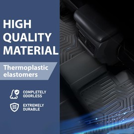 PIT66 Floor Mats Compatible with Toyota 4Runner 2013-2023/ Fit Lexus GX460 2014-2023 (Heavy Duty) TPE 3-Piece Premium,Black