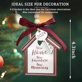 House Warming Gifts For New Home, 3D Wooden Christmas Decorations New Home New Adventure New Memories Housewarming Present Keepsake Ornament 2024 For New Homeowner, Newly Couples, Moving House Gif