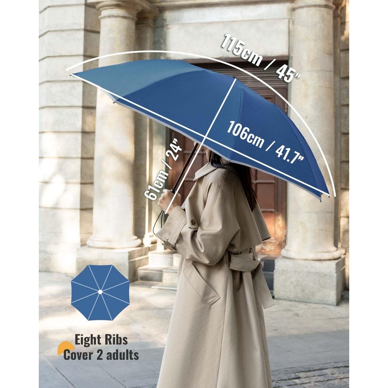 Chakipee Compact Folding Umbrella - Automatic Windproof Green Folds Inwards