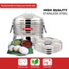 PANCA Stainless Steel Idli Maker - 18 Cavity, 3 Plates