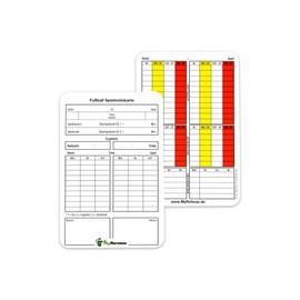 Football Referee's Game Note Cards (Set of 50) New Generation - Conforms with DFBnet [German Language]