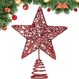 GXFCING Christmas Tree Topper Star Red Glitter Metallic Christmas Tree Topper Star Tree Topper Star Christmas Tree Topper Star for Christmas Tree Decoration