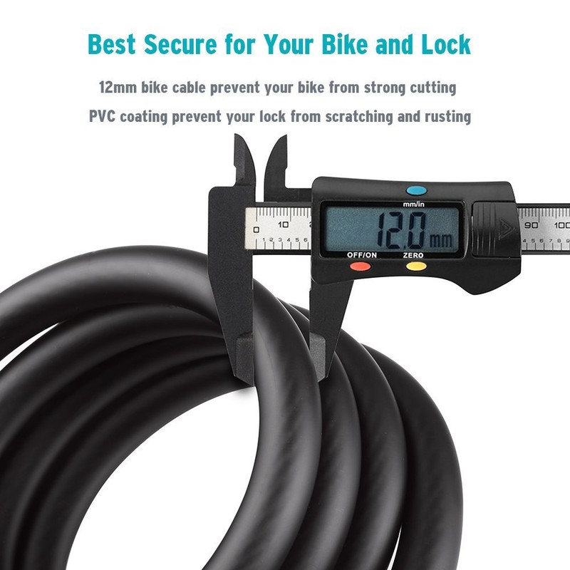Titanker Bike Locks with Keys, Bike Lock Cable 4 Feet