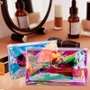 TotePrint 2 PCS Holographic Clear Makeup Bag Bulk,Zipper Portable Waterproof