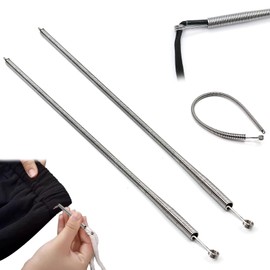 TECHPLUS 2PCS Spring Drawstring Threader Tool – Versatile Elastic Band, Lace, and Cord Insertion Solution for Pants, Sweatpants, Shorts, and Hoodies – Sewing Craft Essential