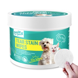 SmileDenX Dog Eye Wipes, Hypoallergenic Pet Eye Wipes for Dogs & Cats, Soothing Cleansing Eye Wash Pads for Gently Remove Eye Debris, Discharge, Mucus Secretions-100 ct