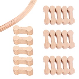 Wooden Railway Accessories, Wooden Rail Adapter Connectors, Rail Connectors, Track Connectors for Toy Railways, 3.5 cm, Wood Colour, Pack of 20