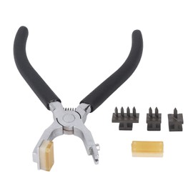 Silent Leather Hole Punch Double Lever Replaceable Head Rhombus Cutting Puncher with Comfortable Handle for DIY Leather