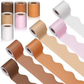 Bulletin Board Borders for School & Office Decor Decorations, 6 Rolls 196.8 ft Colorful Scalloped Bulletin Board Trim for Classroom Back to School Decor(Variegation Colors)
