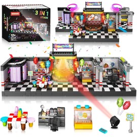 Five Nights Stage Building Blocks Toys, Classic Horror Stage Building Set, Home Decoration Great Birthday Present for Teens, Collectible Present for Game Fans (1388PCS)