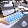 Free wolf M87 V2 87 Keys Membrane Gaming Wireless Keyboard,80%