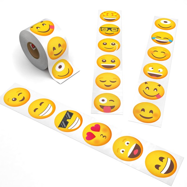 Emoticon Stickers for Kids - 1.5" Circles - Smile Stickers