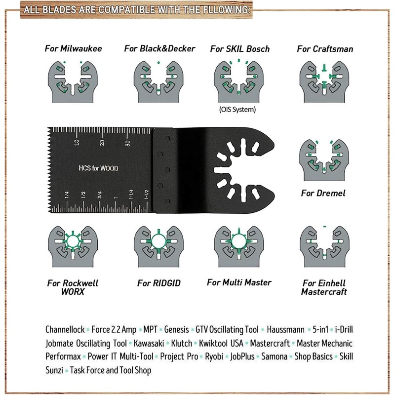 10Pcs Oscillating Saw Blades, High Carbon Steel Multitool Blades, Universal