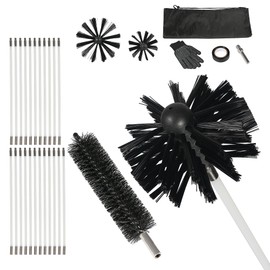 AOGYikang 30 Feet Dryer Vent Cleaning Brush Kit, Multi-Purpose lint Cleaning Brush with 4" and 6" Brush Head, Professional Lint Cleaning Accessories for Chimneys, Ducts, Dryers, Crevices (30FT-A)