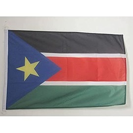 South Sudan Flag 2' x 3' for outdoor - South Sudanese flags 90 x 60 cm - Banner 2x3 ft Knitted Polyester with rings - AZ FLAG