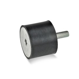 Ganter Normelemente GN 351-30-30-M8-ES-55 351-30-30-M8-ES-55 Rubber Buffer Black Thread M8 Diameter 30 mm Pack of 10