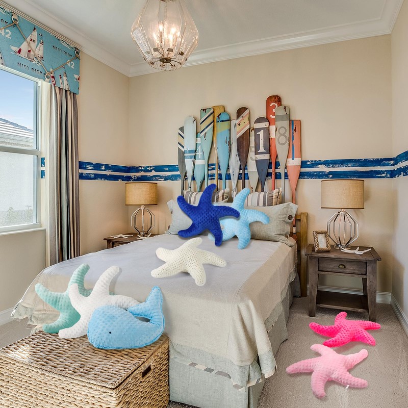 Marble Empire Starfish Pillow for Couch and Bed, Coastal Decor