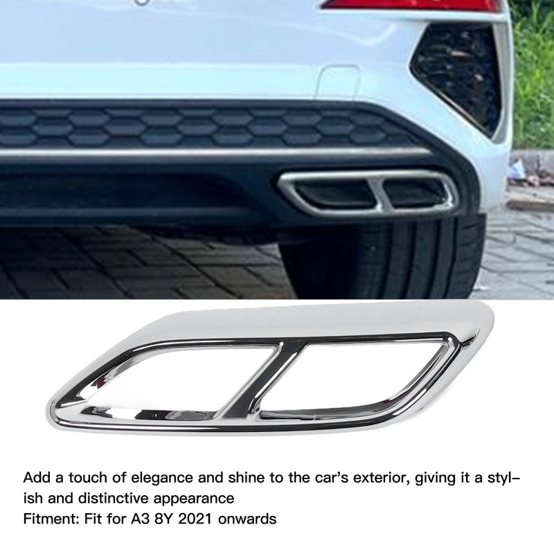 2PCS Exhaust Muffler Tail Pipe Cover Left Right Decorative Tail