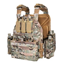 PIKEON Tactical Vest Quick Release Airsoft Vest for Man Outdoor Adjustable Breathable Vest (CP)