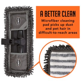 SWOPT 18” Microfiber Dust Mop + 60" Steel Handle, Combo — Includes Additional 18” Microfiber Refill, Machine Washable — Dust Mop Head with Long Handle Interchangeable with All SWOPT Cleaning Products