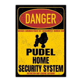 Poodle Sign Danger Security System Door Sign Dog Sign Warning Sign Dog Safety Sign Dog Private Property Dog Warning Warning