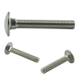 M8 x 20 mm (Pack of 10) Carriage Bolts with Square Neck - Stainless Steel VA A2 V2A - Round-Head Screws Full Thread Rustproof - DIN 603 - ISO 8677 | AGBERG
