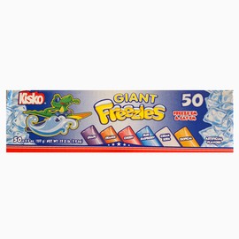 KISKO KIDS GIANT FREEZIES 50 Pack Freeze Pops 6 Flavors