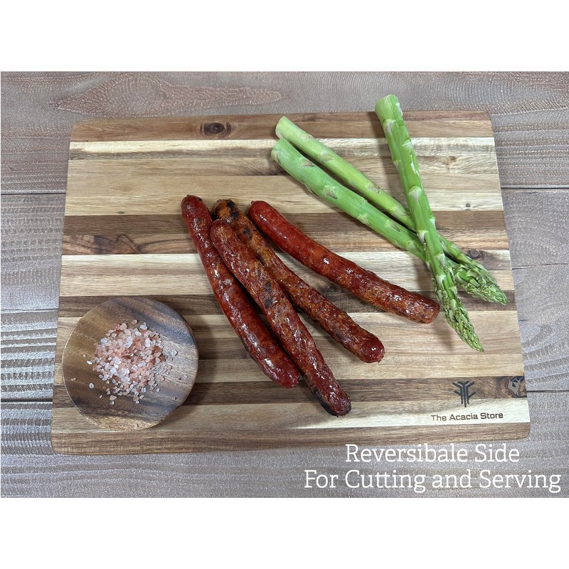 Acacia Wood Rectangular Cutting Board, Made in Vietnam 15.75 x