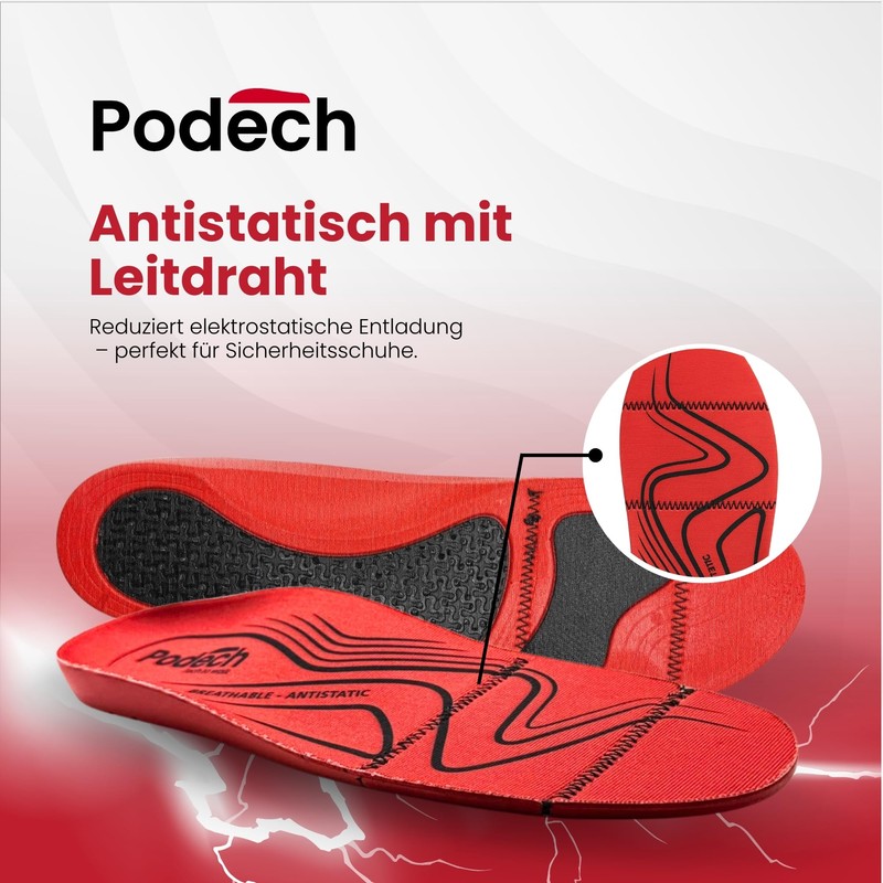 Podech Antistatic Gel Insoles with Guide - ESD Work Insoles