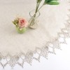 URROMA Round Linen Doilies, 120 cm, Beige Tablecloth with Lace