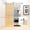 JUBEST 6.6FT Brushed Nickel Sliding Barn Door Hardware Kit Smoothly