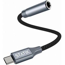 STATIK USB-C to 3.5mm Audio Adapter - AUX to USB C Headphone Adapter Jack Converter, Premium Headphone Jack Adapter for USB C Devices, Maximum Audio Quality, High-Fidelity Sound Anywhere