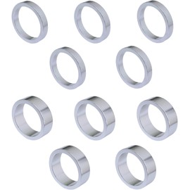 10x Bicycle Head Stem Spacer Replacement Head Tube Spacer Aluminum Alloy Headset Washer Compatible with MTB/BMX/Mountain Bike (Silver, 25.4mm)