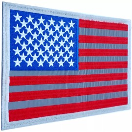 DEURA US USA AMERICAN FLAG 11" Tactical Morale PATCH IRON-ON Reflective