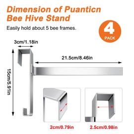 Bee Frame Holder,4 Stainless Steel Beehive Frame Holder,Beehive Inspection Bracket,Bee Hive Stand,Bee Hives Boxes Starter Kit,Beekeeping Frame Support Bracket,Beehive Frame Perch,Beekeeping Supplies