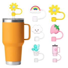 ZIZAISM Straw Cover for Yeti Straw Topper, Straw Cover Cap for Yeti Cup, Silicone Straw Covers Cap for Tumblers Accessories, Reusable, BPA Free, Dishwasher safe - 6Pcs