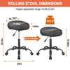 JOSTZHXIN Rolling Stool PU Leather Swivel Stools Height Adjustable, Drafting