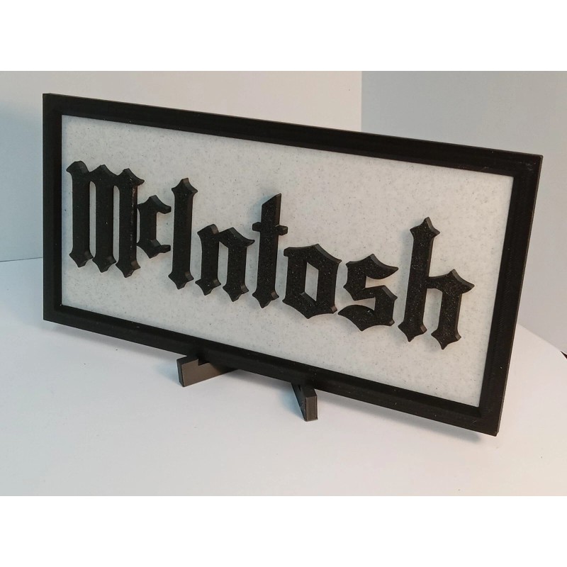 McIntosh Subdued Classical Design McIntosh Lettering Sign in Black on