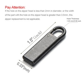 Zpsolution Zipper Pull Replacement Metal Zipper Handle Mend Fixer for Luggage Suitcases Bags