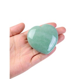 CrystalTears Green Aventurine Heart Stone 60 mm Large Crystals Healing Stones Heart Shape Worry Stone Reiki Healing Gemstone Amullet Spiritual Gifts for Women