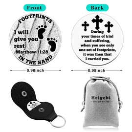 Heigebi Inspirational Gift for Women Men Pocket Hug Token Christian Gift Bible Verse Gifts for Son Daughter Mom Dad Christmas Graduation Mothers Day Fathers Day Birthday Present Double Sided Engraved